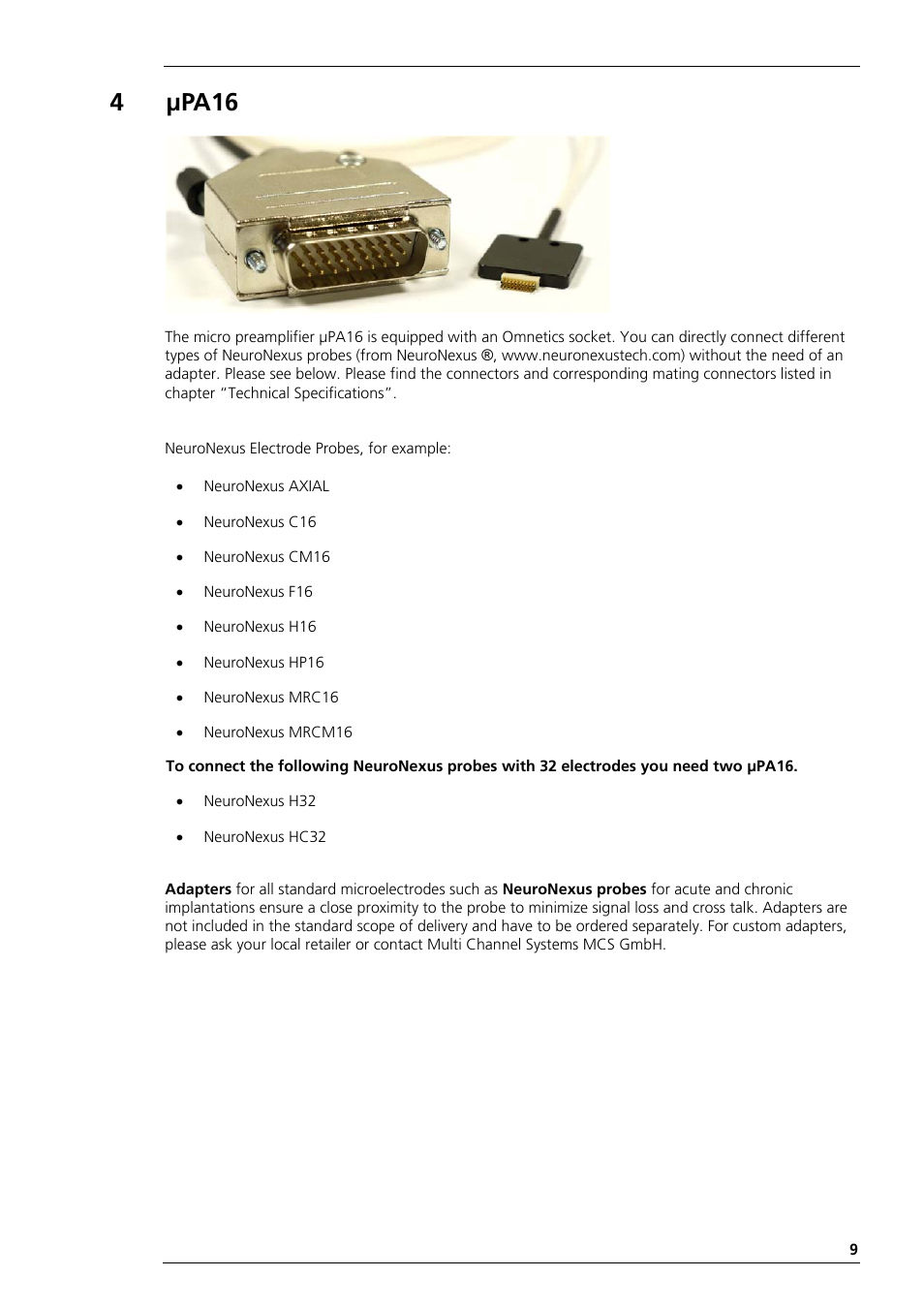 4μpa16 | Multichannel Systems µPA16+32 Manual User Manual | Page 13 / 21