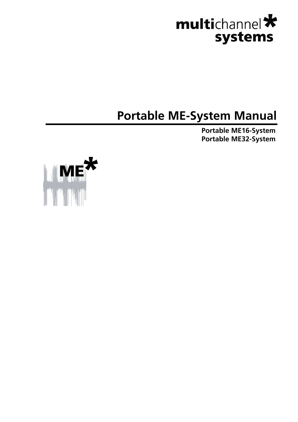 Multichannel Systems Portable_ME-System Manual User Manual | 45 pages