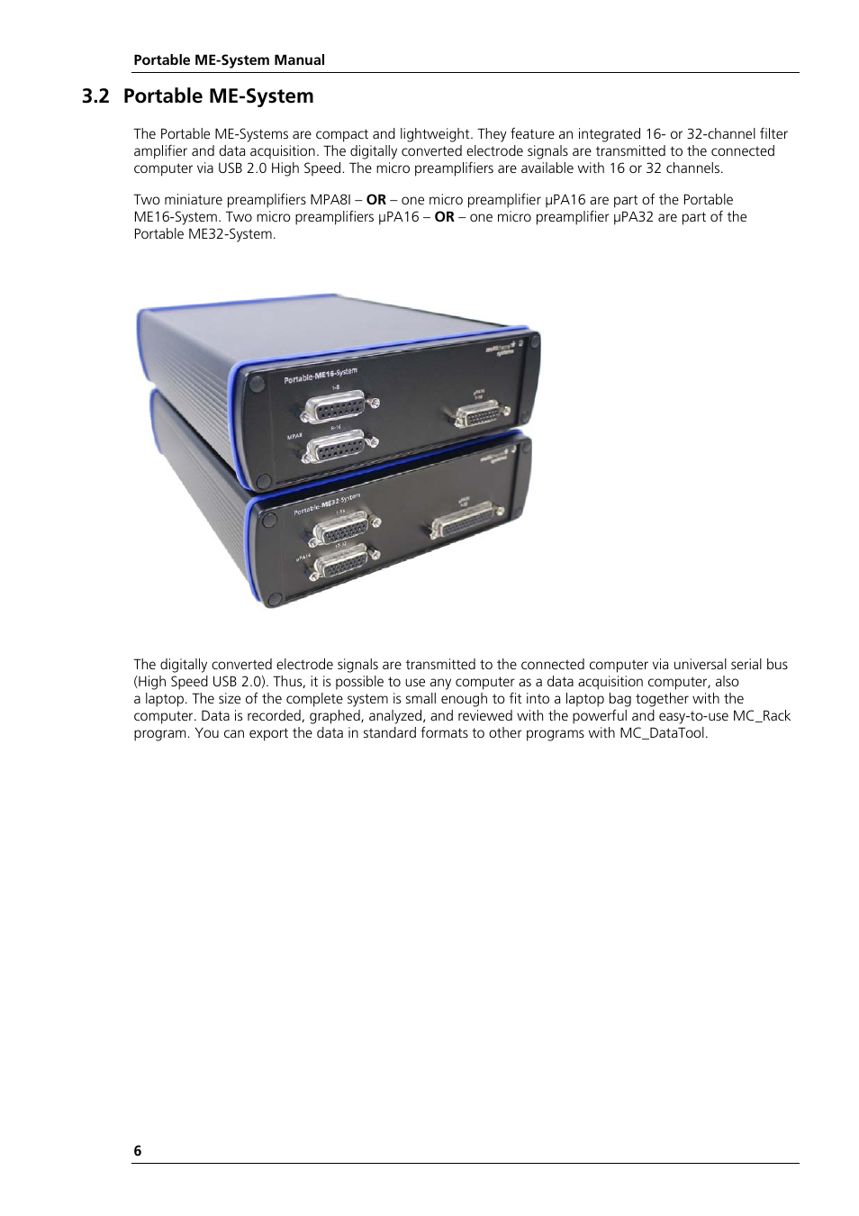 2 portable me-system, Comthe portable me-system | Multichannel Systems Portable_ME-System Manual User Manual | Page 10 / 45