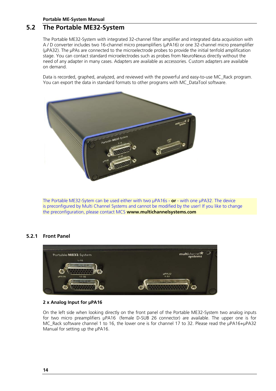 2 the portable me32-system | Multichannel Systems Portable_ME-System Manual User Manual | Page 18 / 45