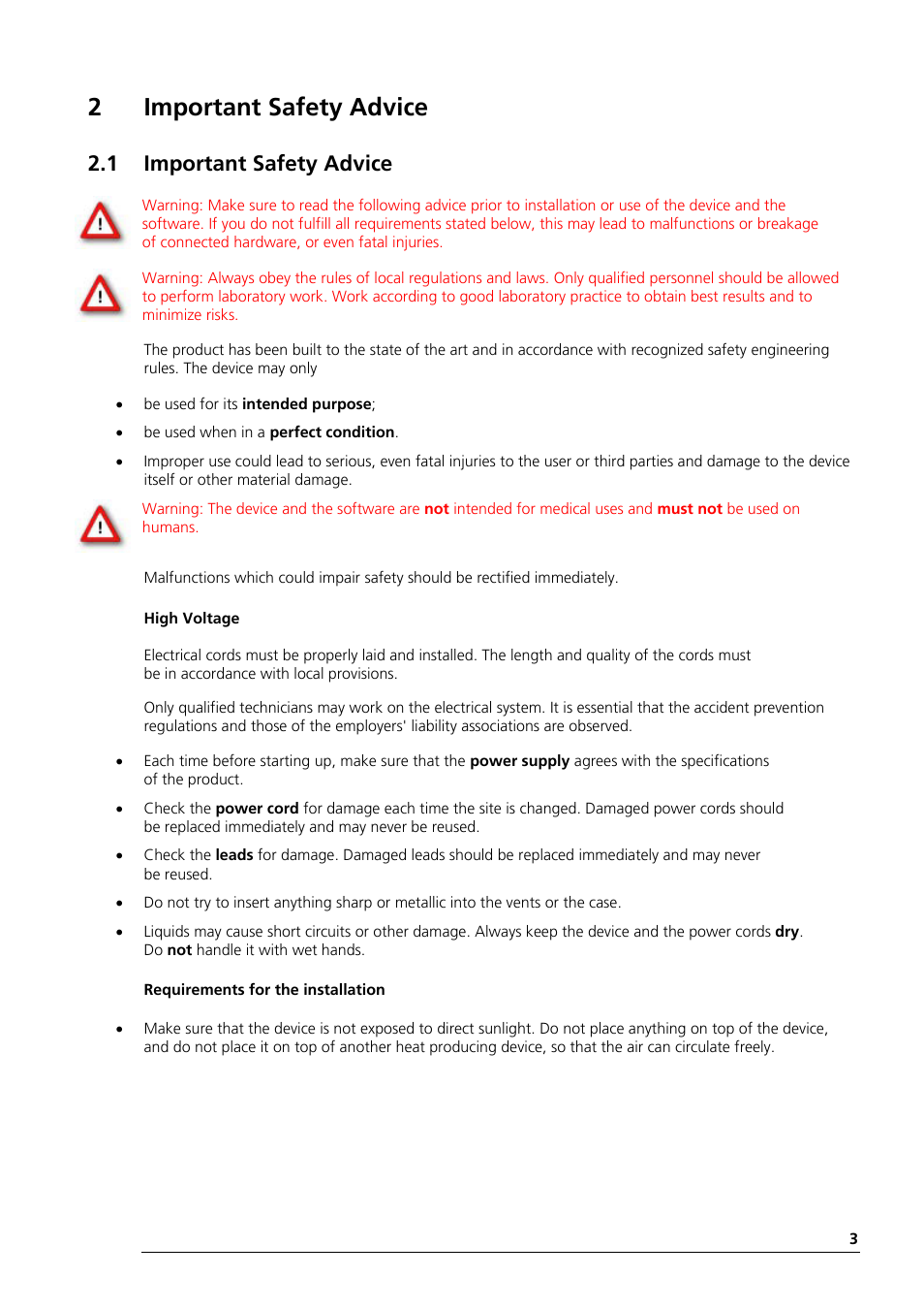 2important safety advice, 1 important safety advice | Multichannel Systems Portable_ME-System Manual User Manual | Page 7 / 45