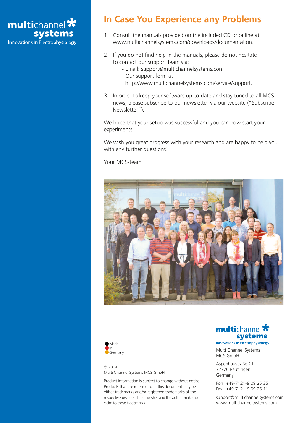 Multichannel Systems MEA2100-System User Manual | Page 6 / 6