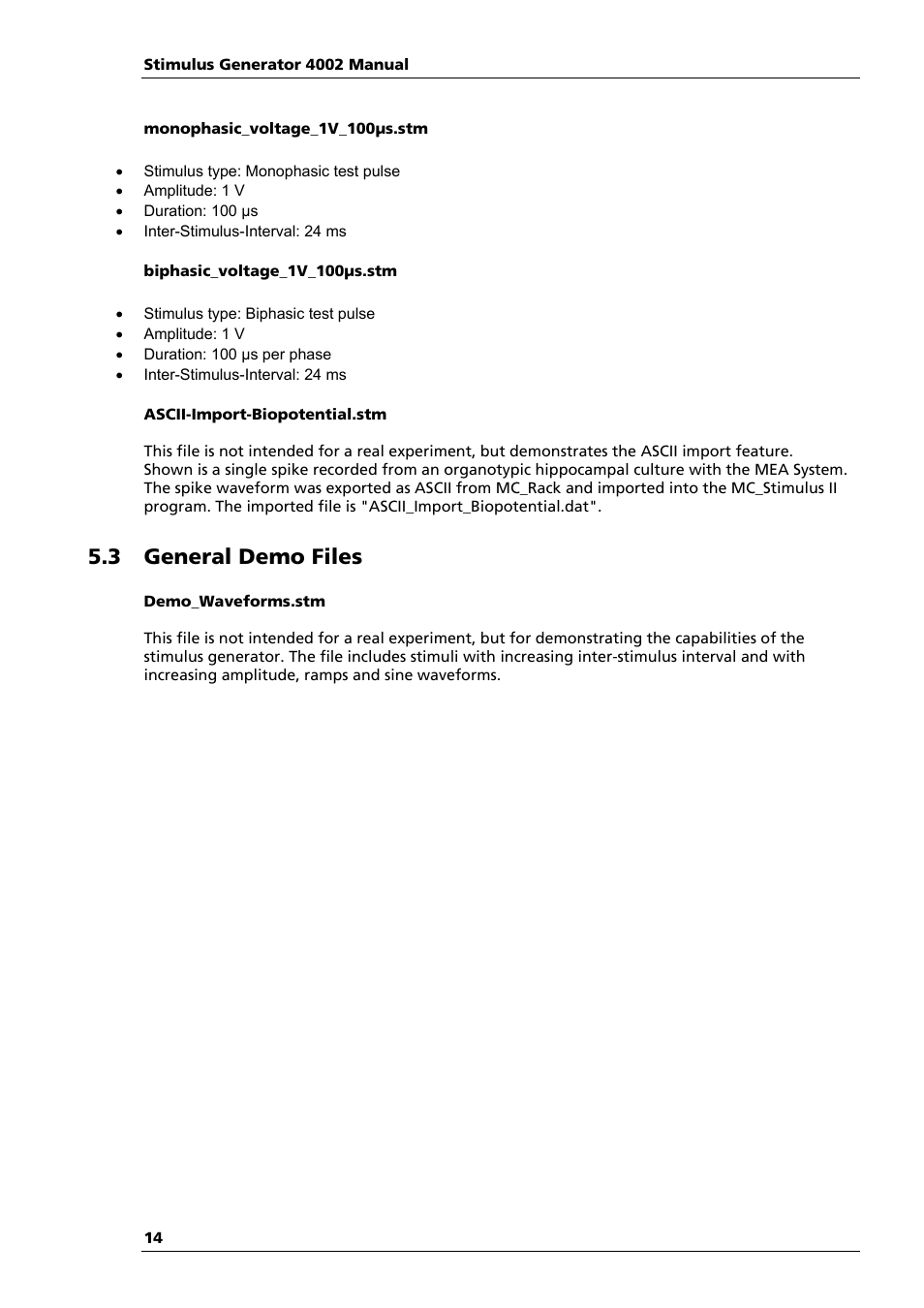 3 general demo files | Multichannel Systems STG4002 Manual User Manual | Page 18 / 110