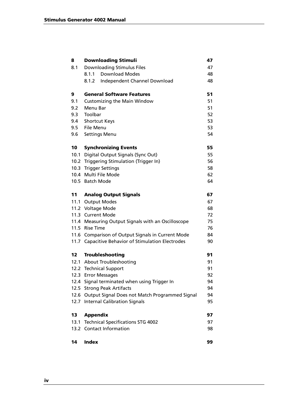 Multichannel Systems STG4002 Manual User Manual | Page 4 / 110