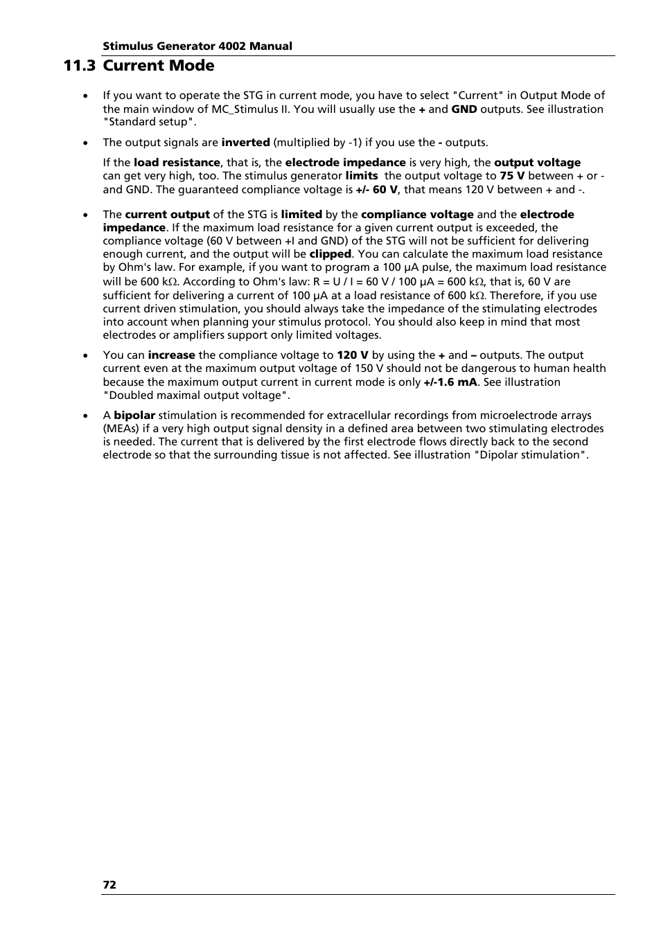 3 current mode | Multichannel Systems STG4002 Manual User Manual | Page 76 / 110