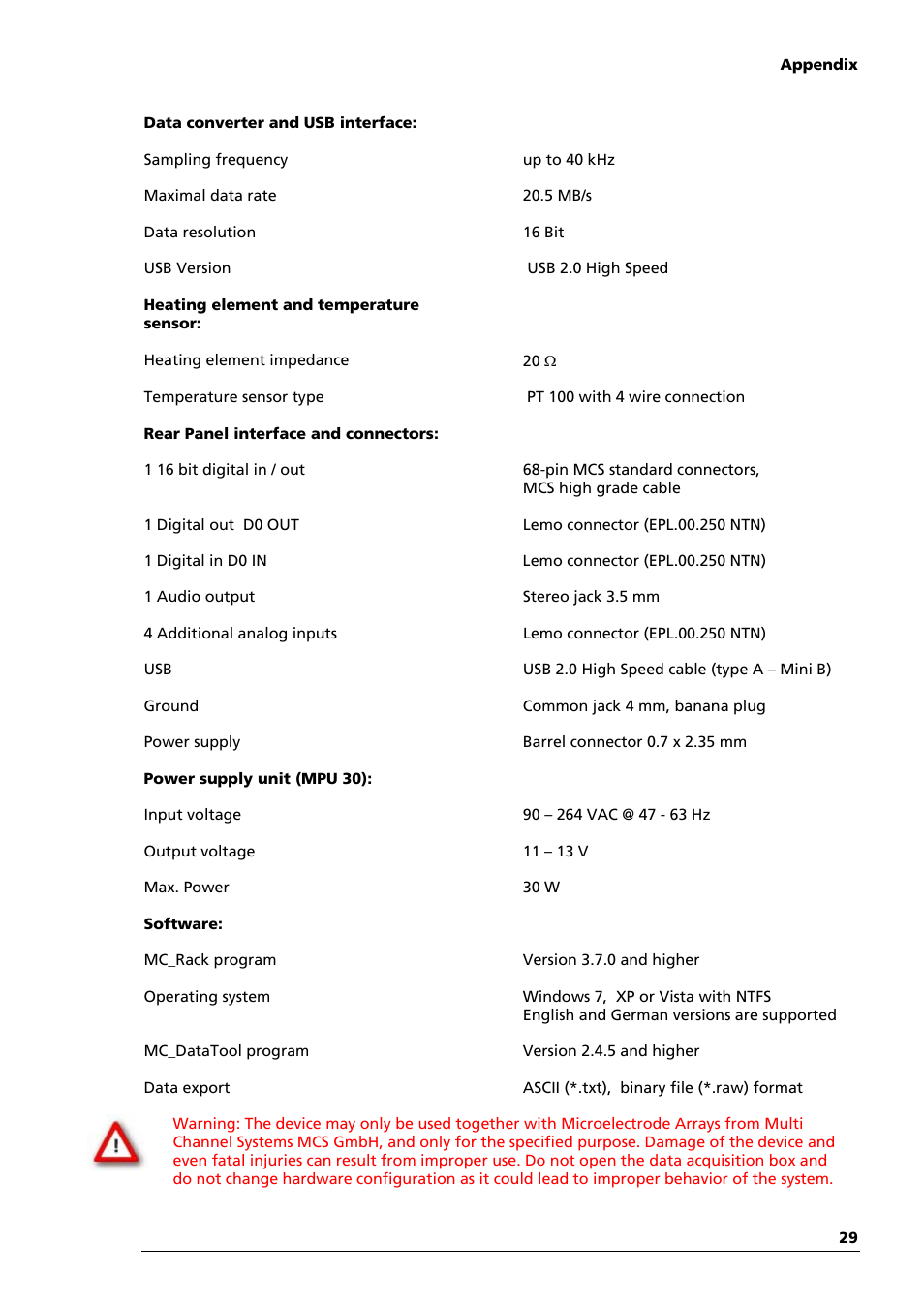 Multichannel Systems USB-MEA256-System Manual User Manual | Page 35 / 66