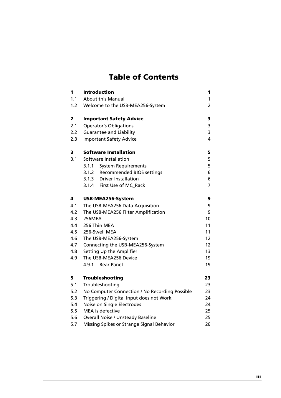 Multichannel Systems USB-MEA256-System Manual User Manual | Page 5 / 66