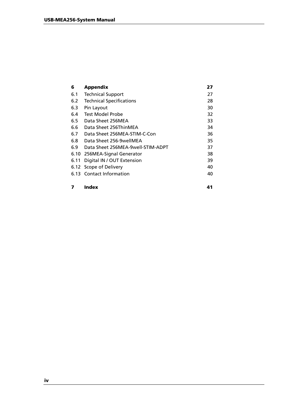 Multichannel Systems USB-MEA256-System Manual User Manual | Page 6 / 66