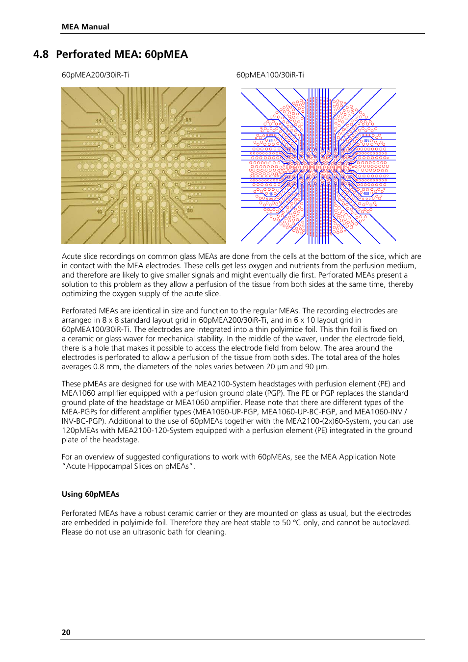 8 perforated mea: 60pmea | Multichannel Systems MEA Manual User Manual | Page 20 / 135