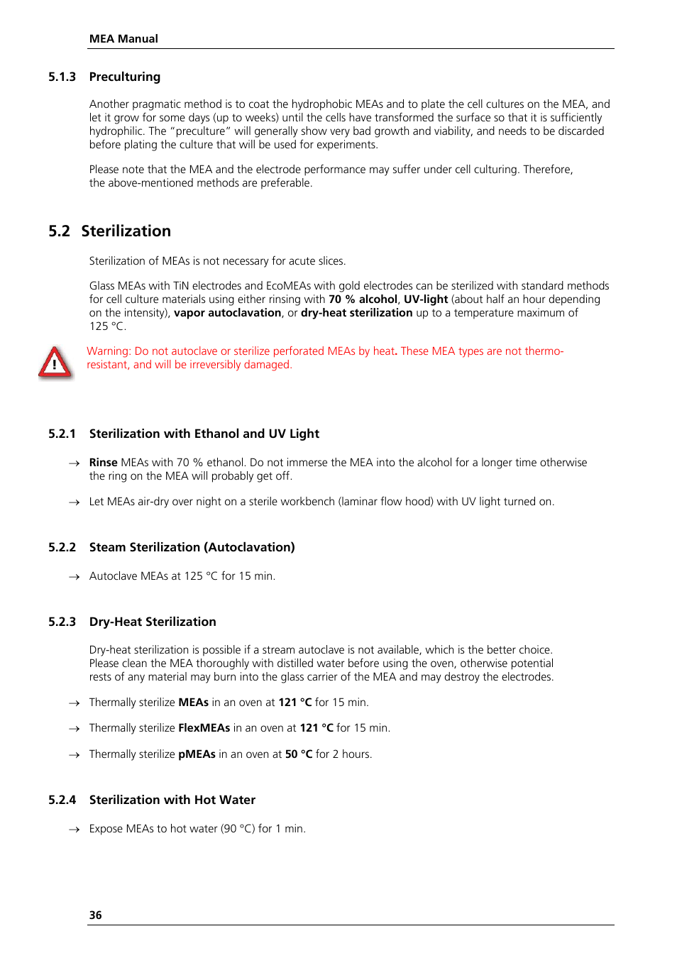 2 sterilization | Multichannel Systems MEA Manual User Manual | Page 36 / 135