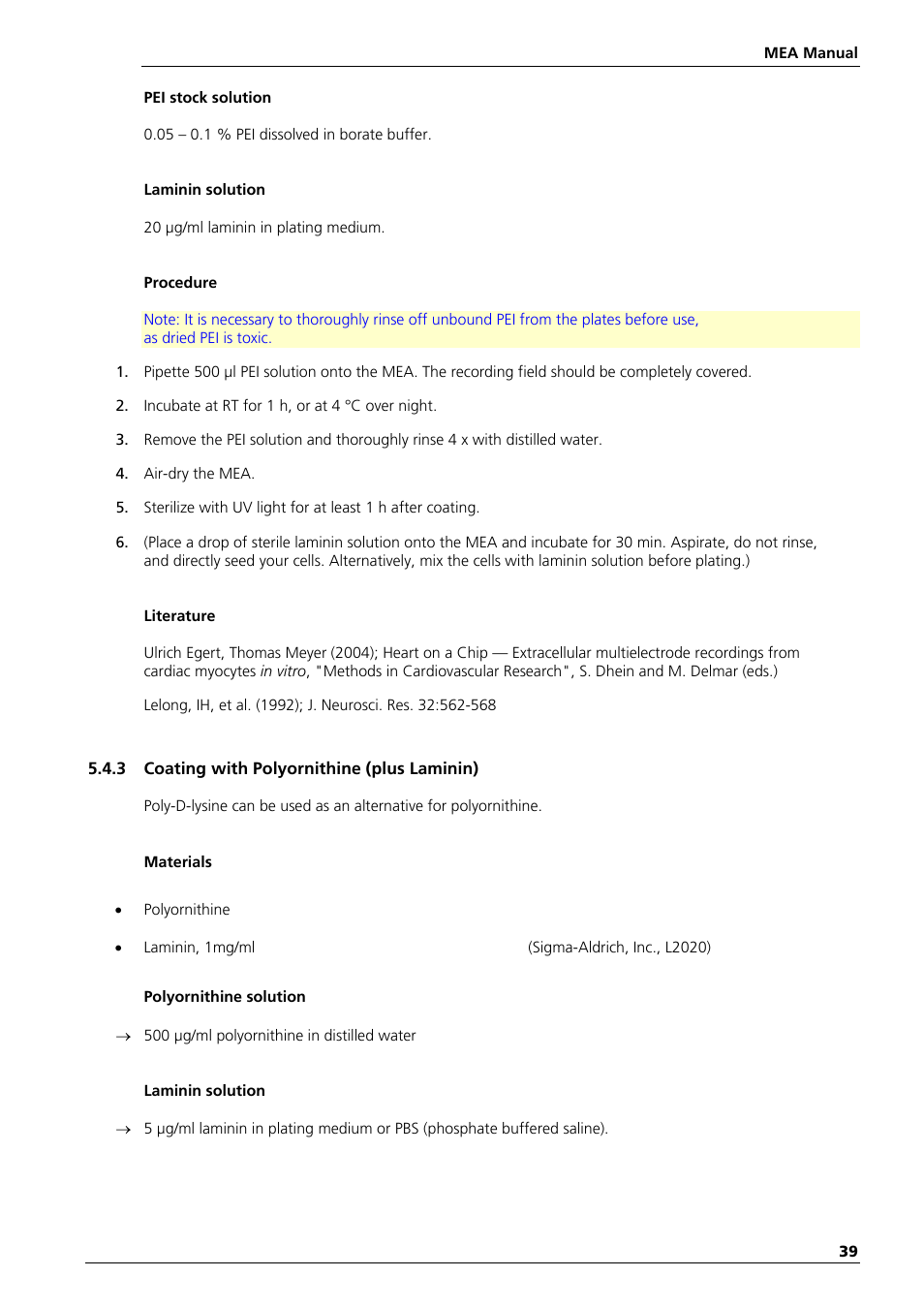 Multichannel Systems MEA Manual User Manual | Page 39 / 135