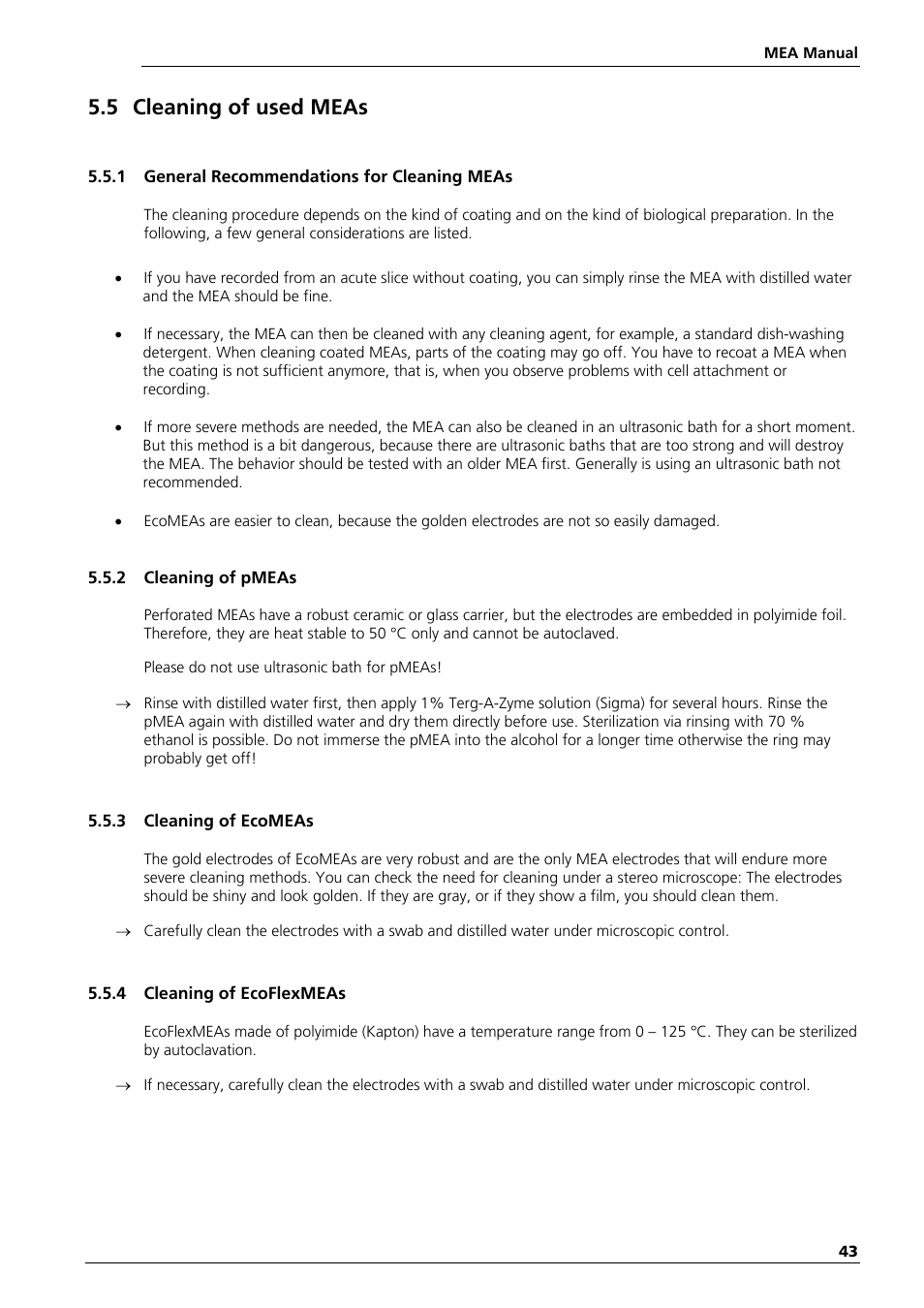 5 cleaning of used meas | Multichannel Systems MEA Manual User Manual | Page 43 / 135