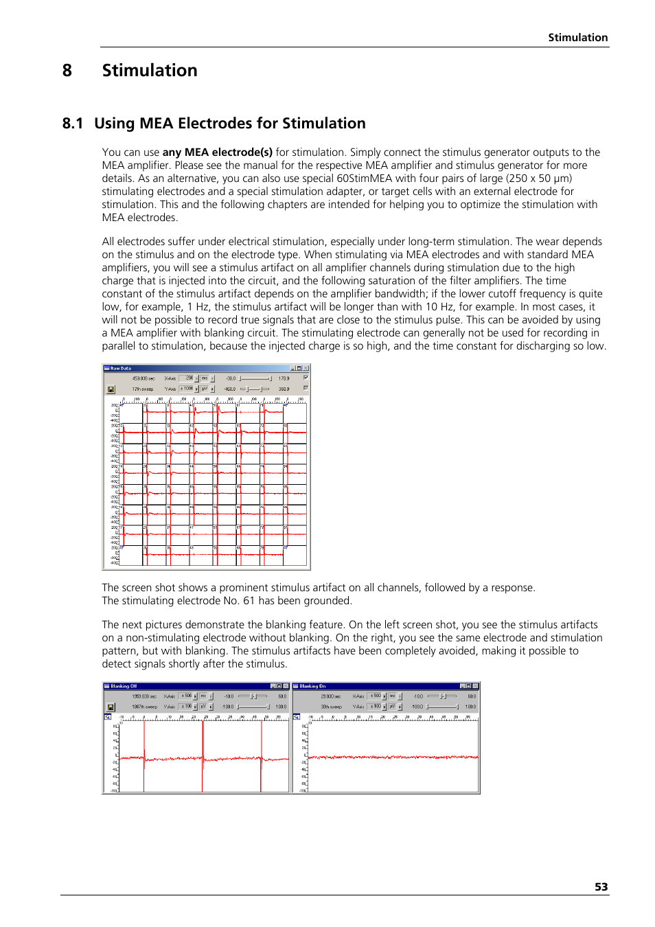 8stimulation, 1 using mea electrodes for stimulation | Multichannel Systems MEA Manual User Manual | Page 53 / 135