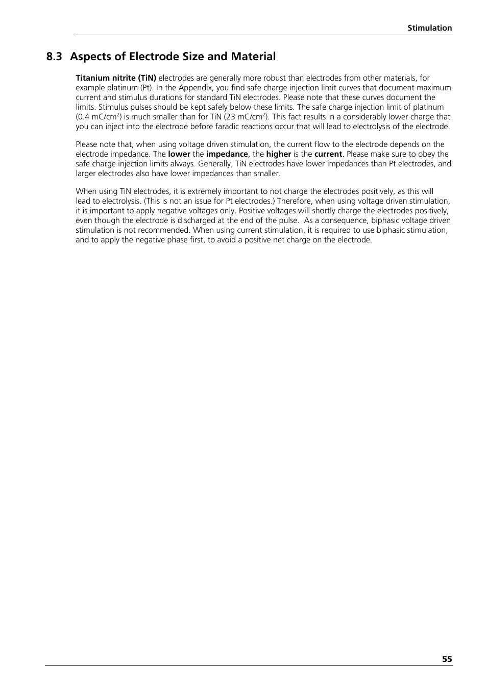3 aspects of electrode size and material | Multichannel Systems MEA Manual User Manual | Page 55 / 135