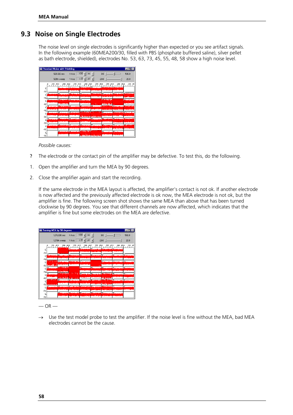 3 noise on single electrodes | Multichannel Systems MEA Manual User Manual | Page 58 / 135