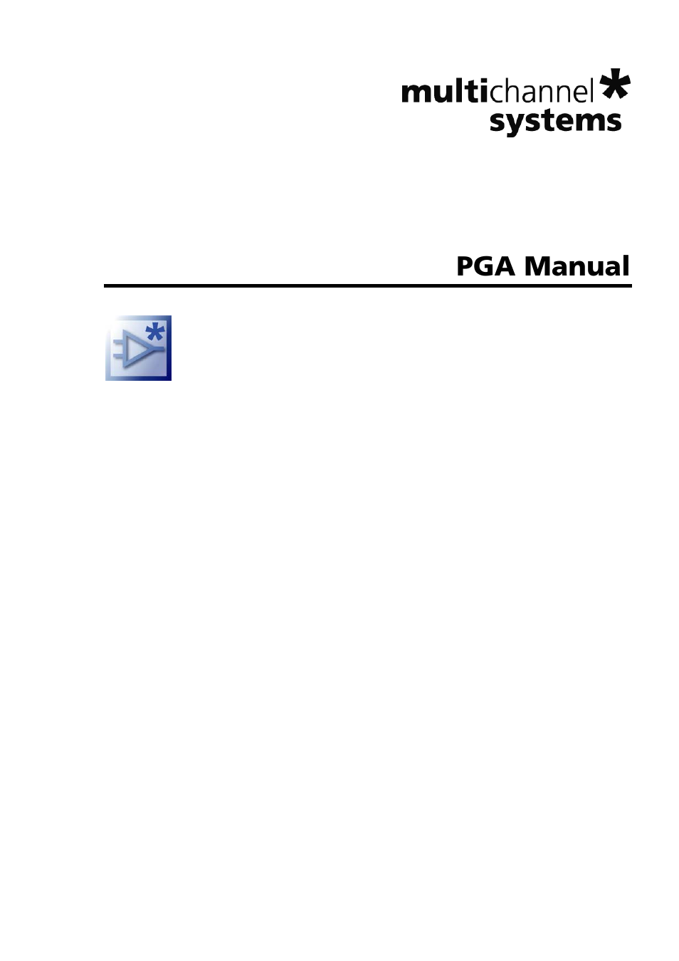 Multichannel Systems PGA Manual User Manual | 29 pages