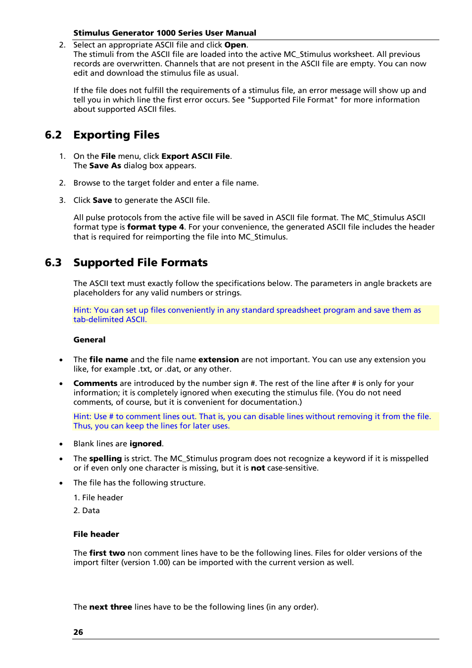 2 exporting files, 3 supported file formats | Multichannel Systems STG1000 Manual User Manual | Page 32 / 89