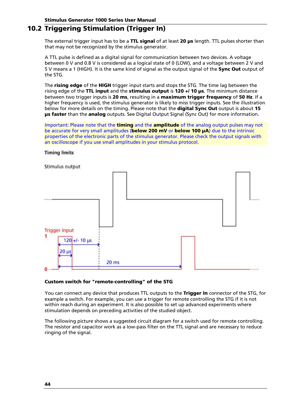 2 triggering stimulation (trigger in) | Multichannel Systems STG1000 Manual User Manual | Page 50 / 89