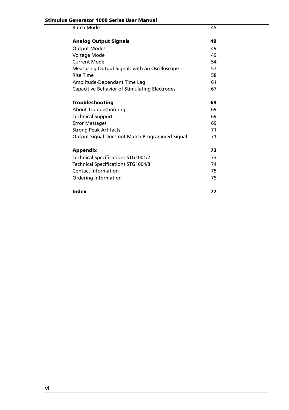 Multichannel Systems STG1000 Manual User Manual | Page 6 / 89