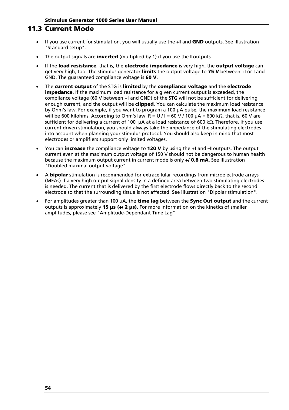 3 current mode | Multichannel Systems STG1000 Manual User Manual | Page 60 / 89