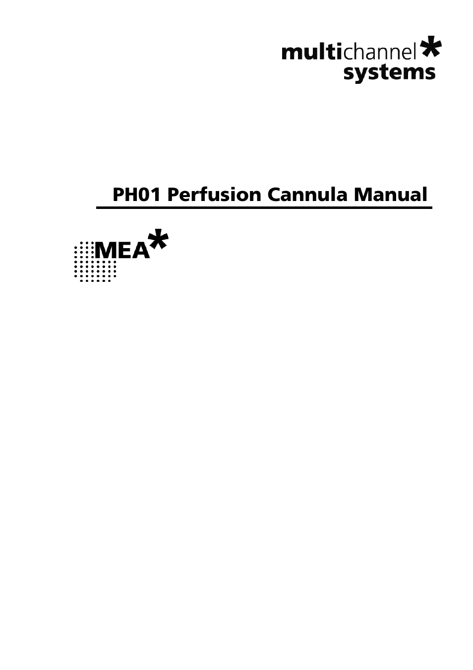 Multichannel Systems PH01 Manual User Manual | 10 pages