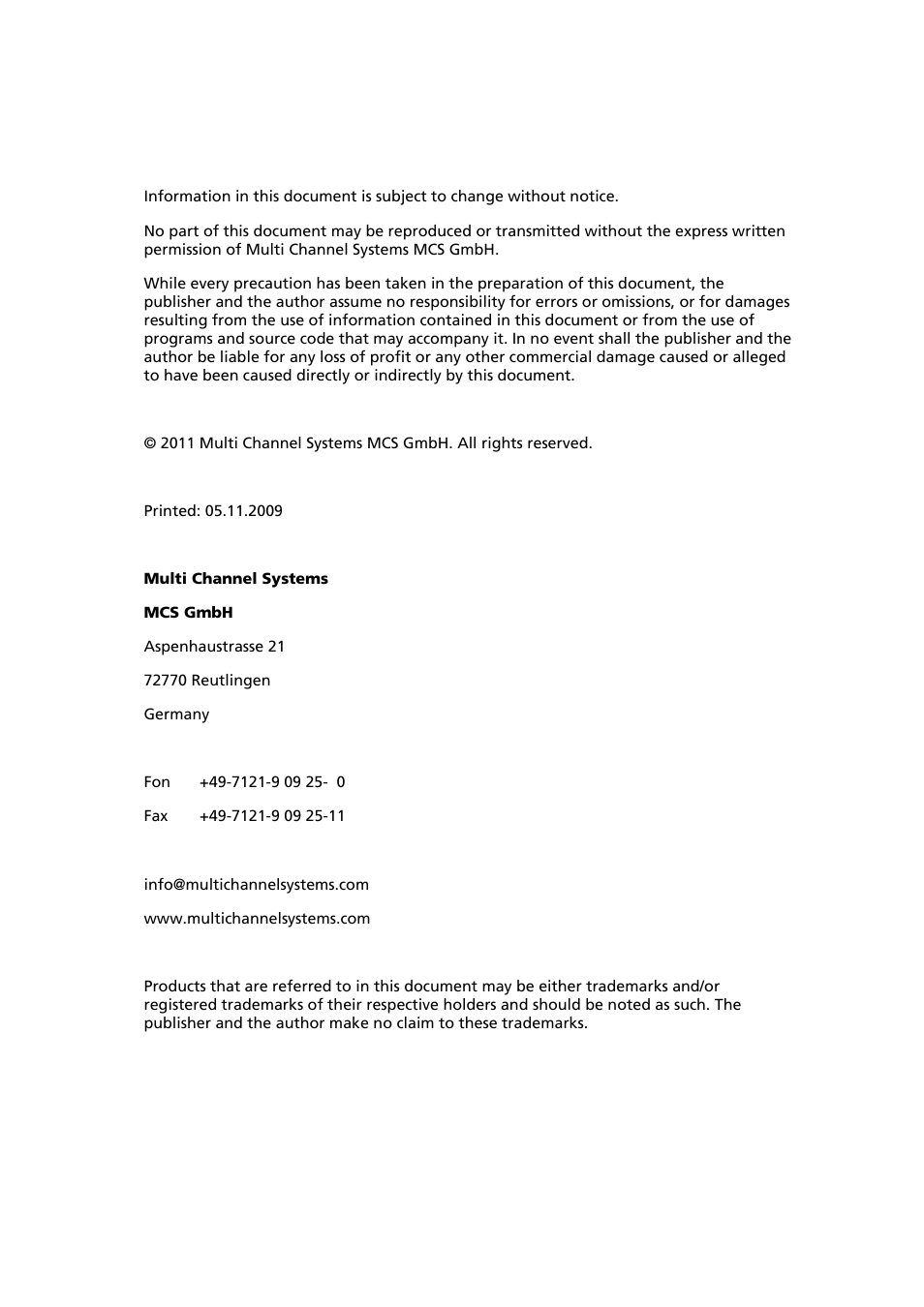 Multichannel Systems PH01 Manual User Manual | Page 2 / 10