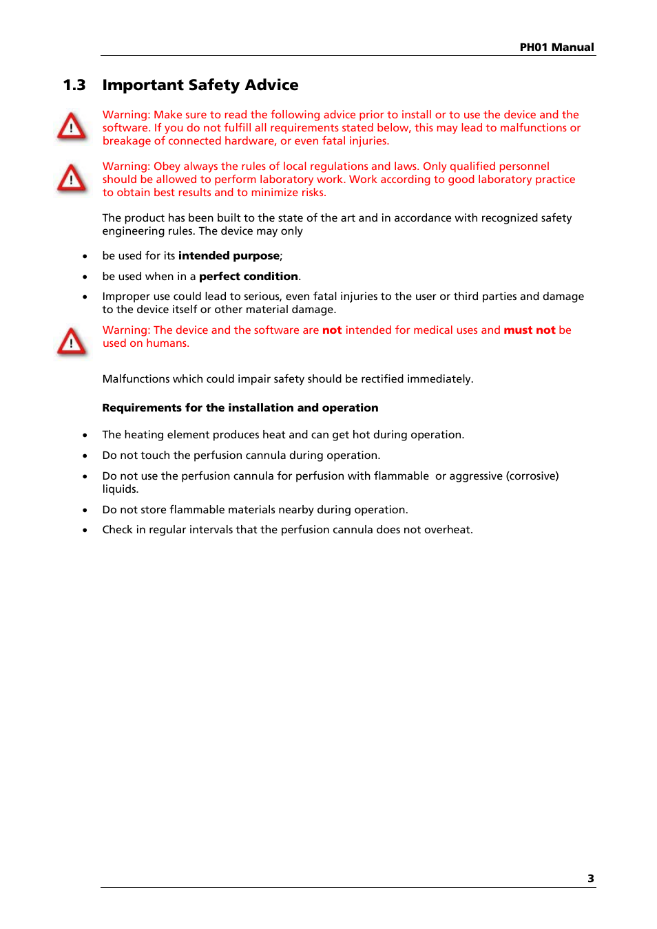 3 important safety advice | Multichannel Systems PH01 Manual User Manual | Page 5 / 10