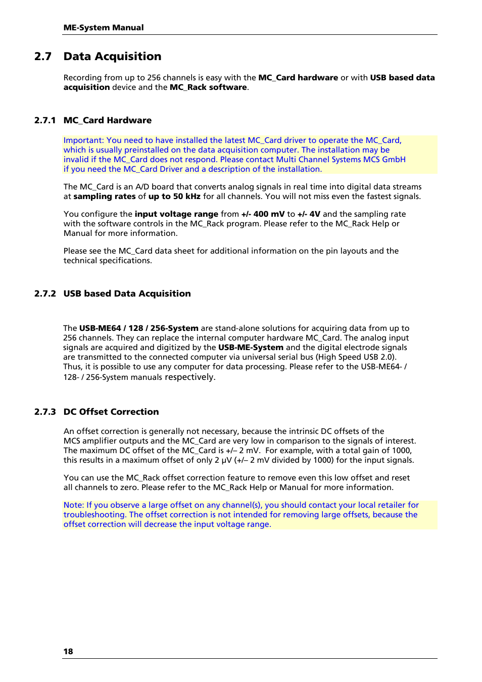 7 data acquisition | Multichannel Systems ME-System Manual User Manual | Page 18 / 31