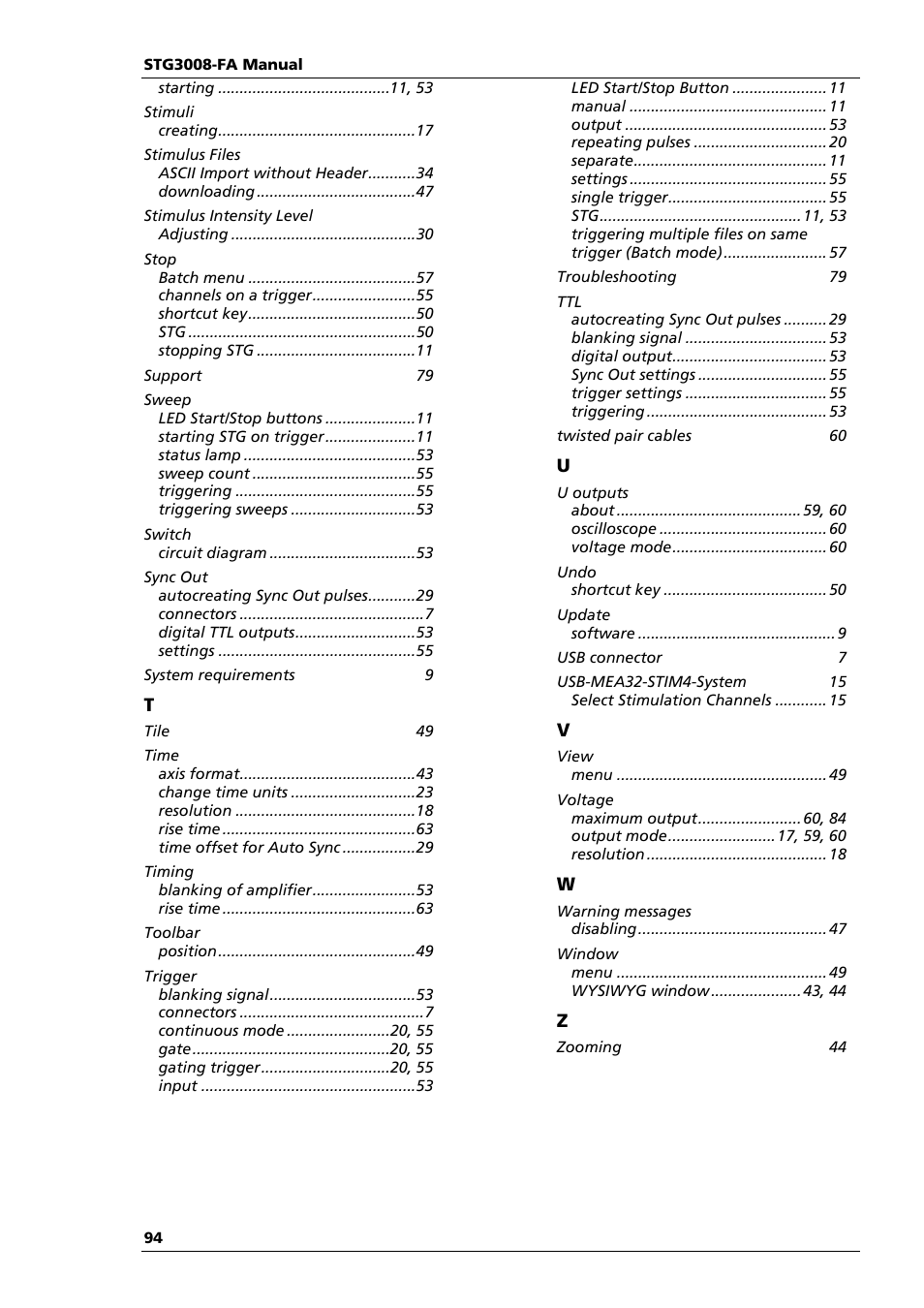 Multichannel Systems STG3008-FA Manual User Manual | Page 100 / 101