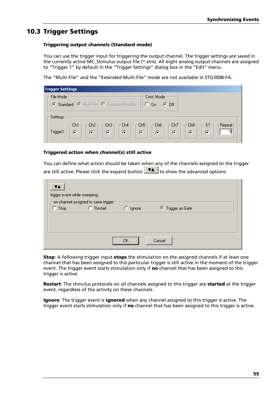 3 trigger settings | Multichannel Systems STG3008-FA Manual User Manual | Page 61 / 101