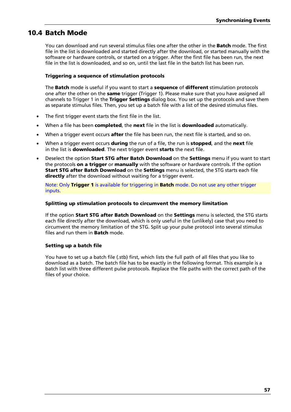 4 batch mode | Multichannel Systems STG3008-FA Manual User Manual | Page 63 / 101