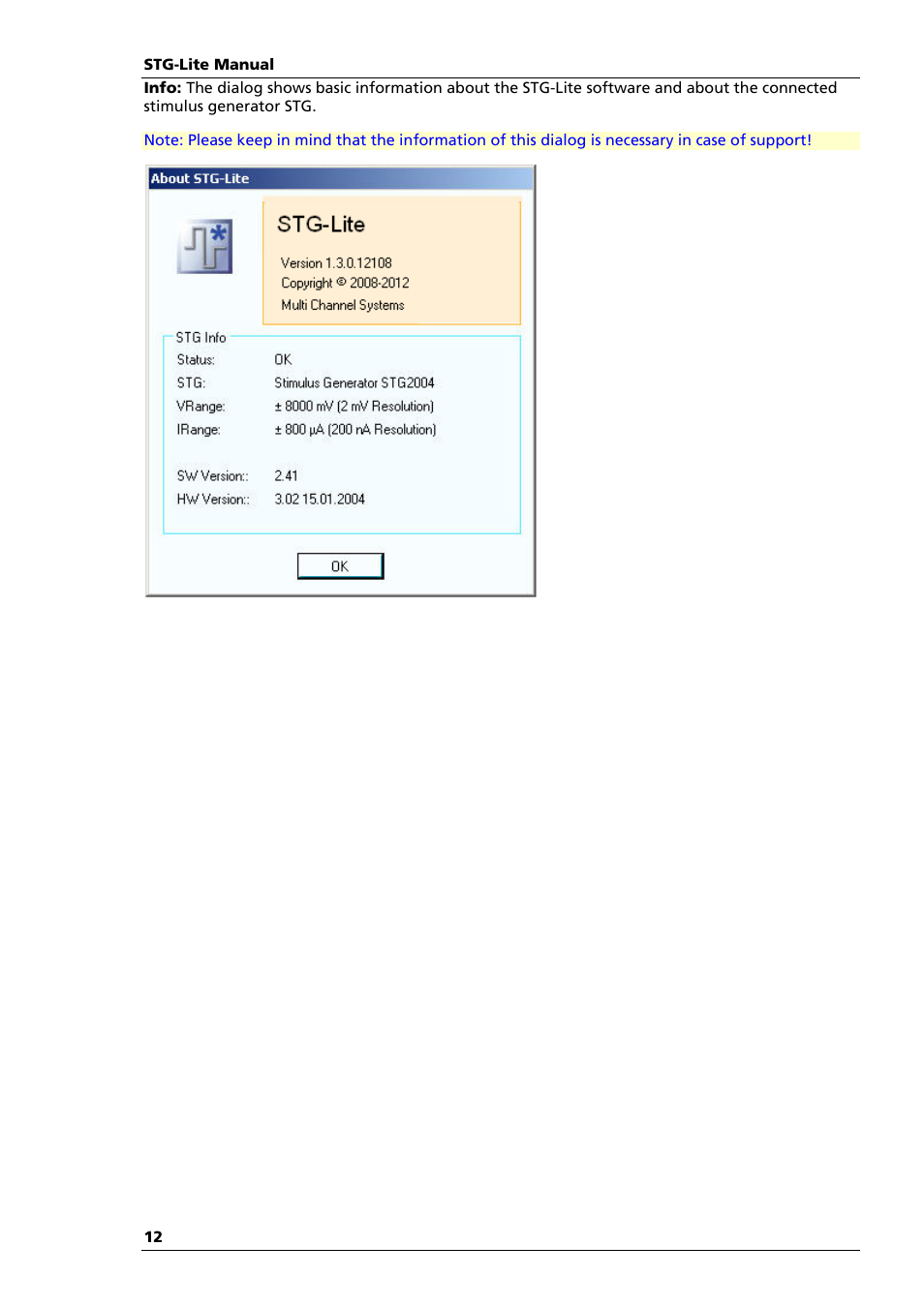 Multichannel Systems STG-Lite Manual User Manual | Page 16 / 27