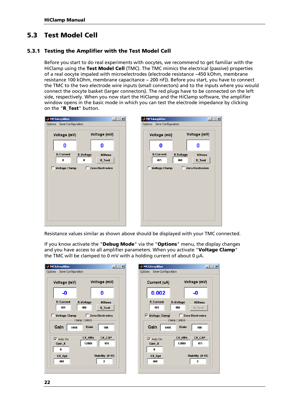 3 test model cell | Multichannel Systems HiClamp Manual User Manual | Page 28 / 81