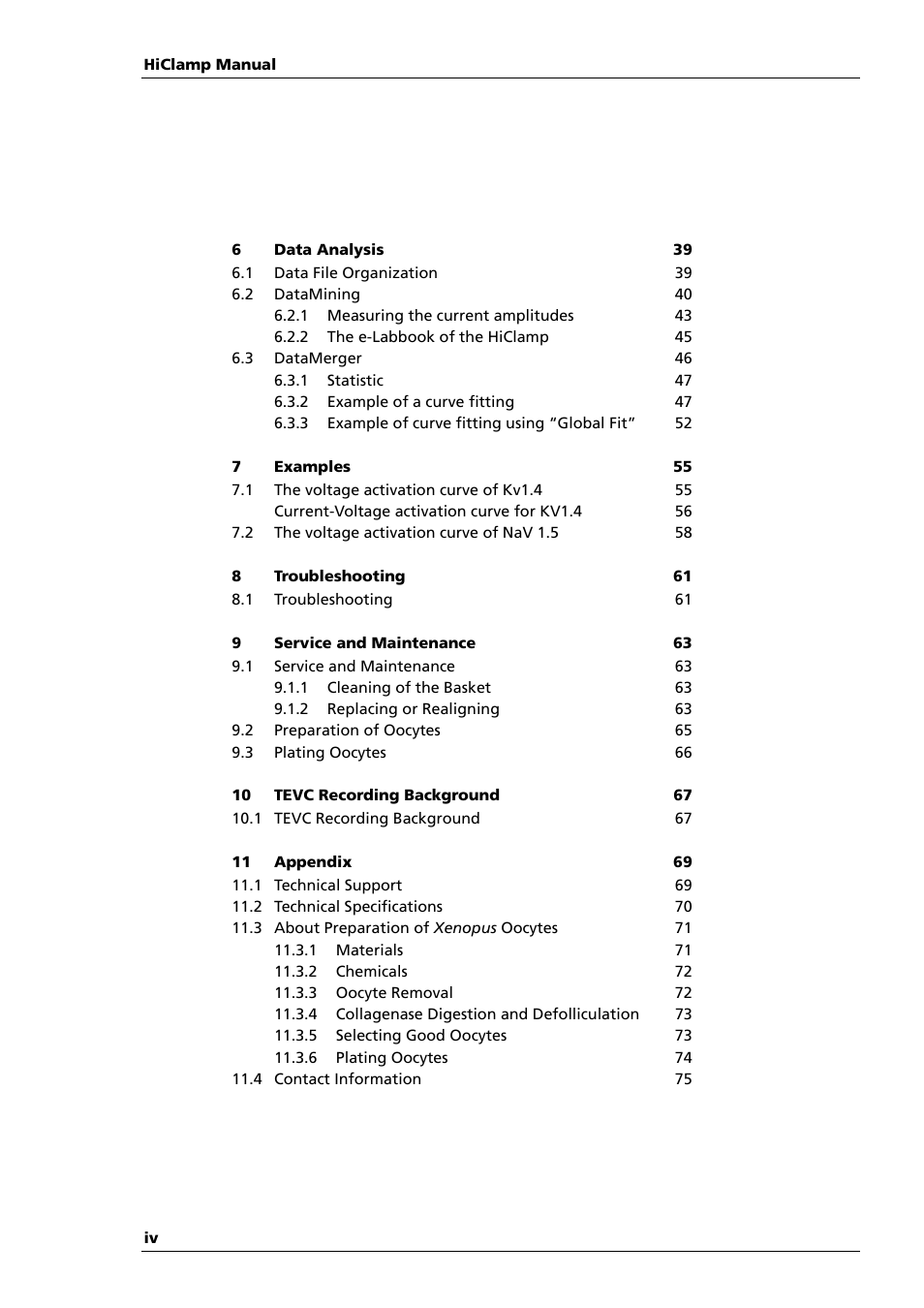 Multichannel Systems HiClamp Manual User Manual | Page 6 / 81