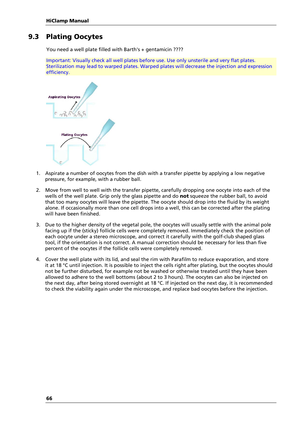 3 plating oocytes | Multichannel Systems HiClamp Manual User Manual | Page 72 / 81