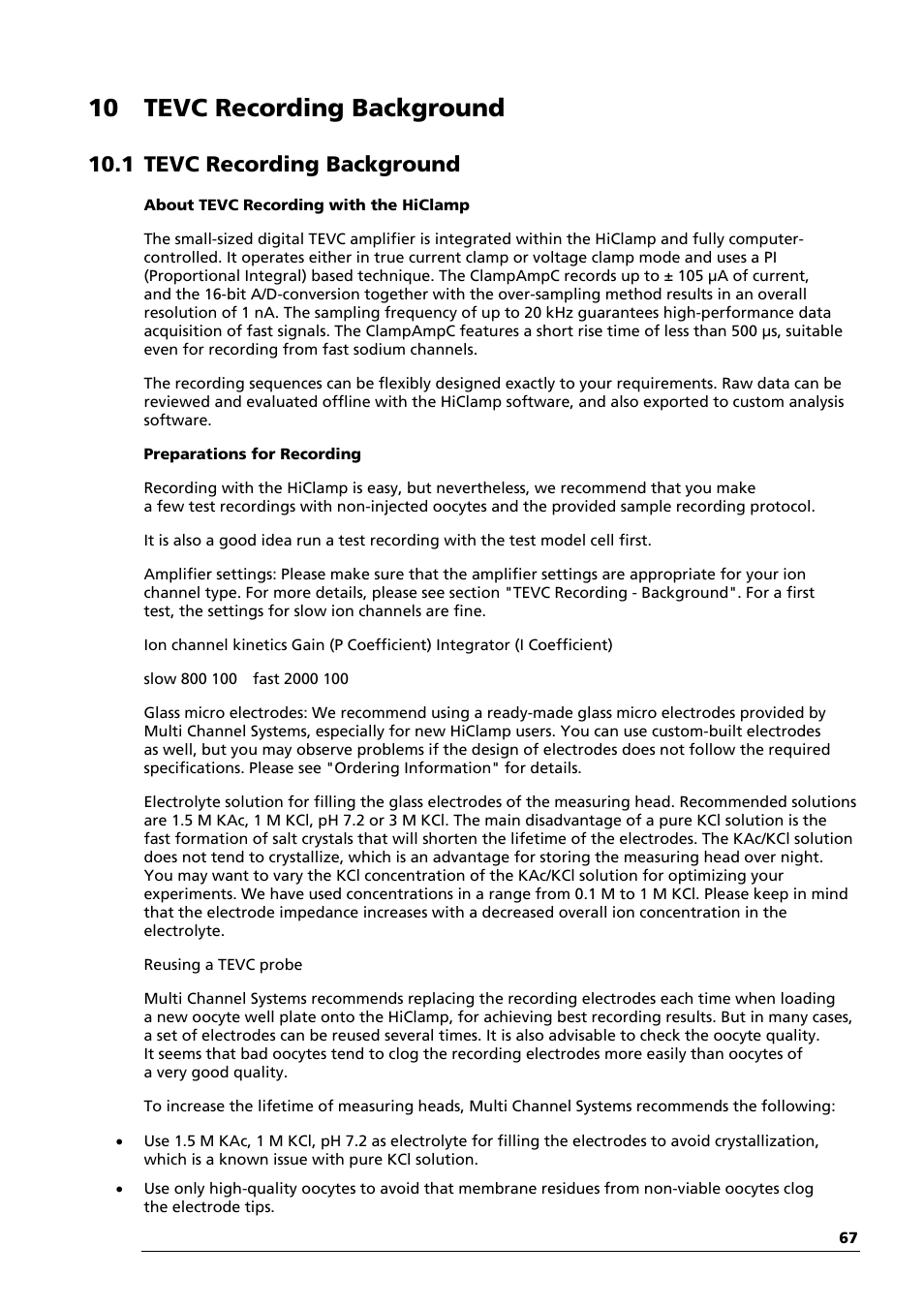 10 tevc recording background, 1 tevc recording background | Multichannel Systems HiClamp Manual User Manual | Page 73 / 81