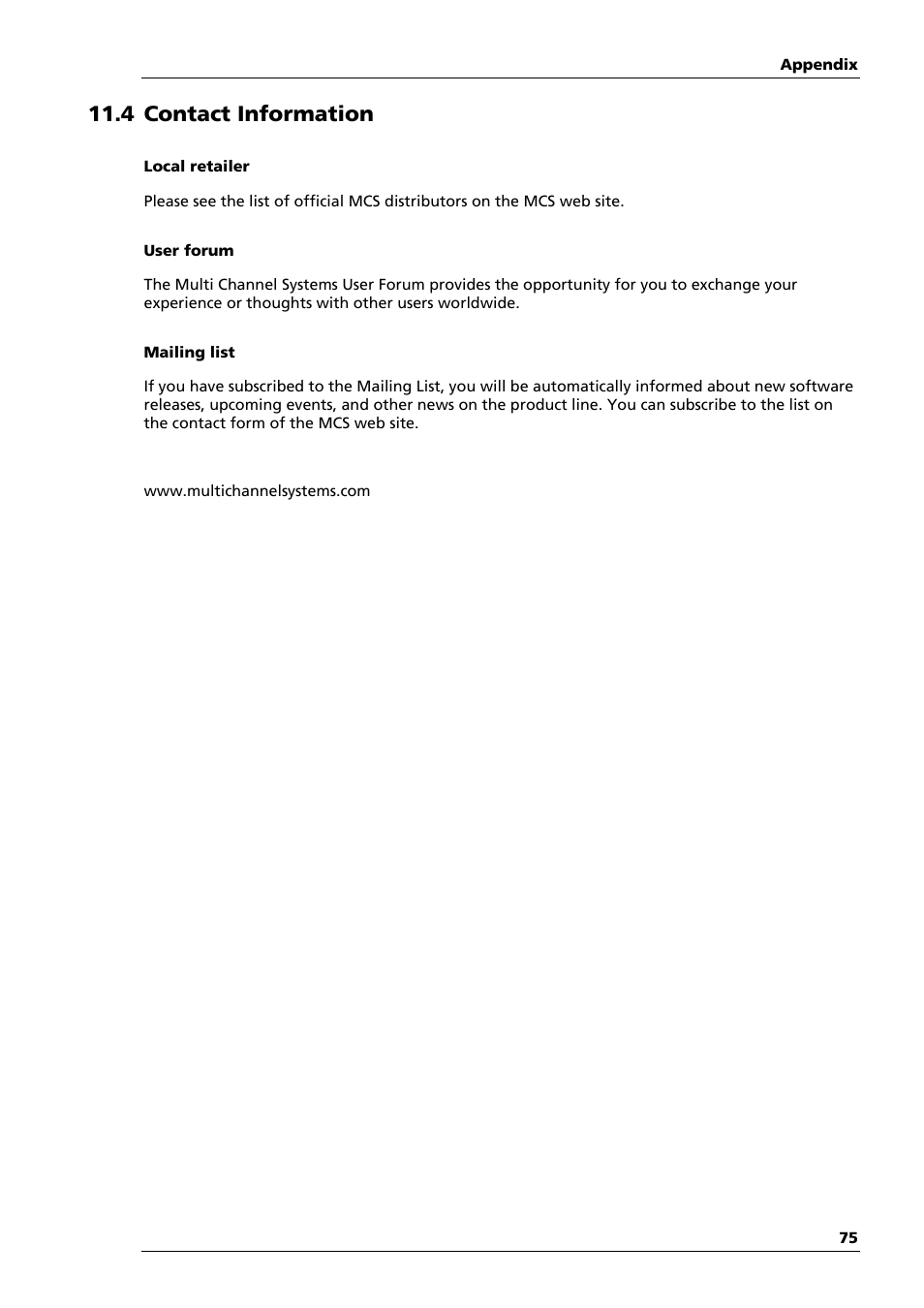 4 contact information | Multichannel Systems HiClamp Manual User Manual | Page 81 / 81