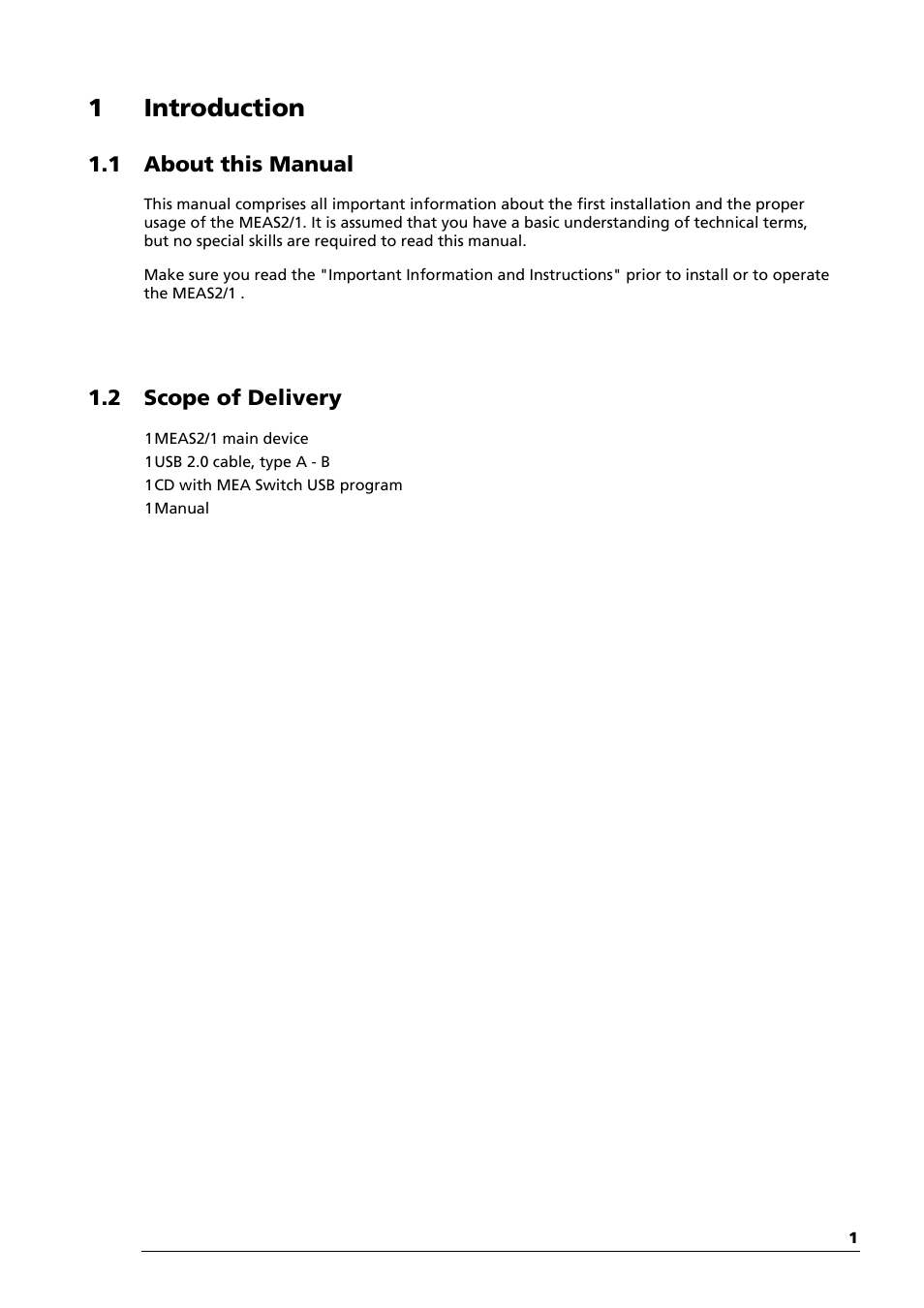 1 introduction, 1 about this manual, 2 scope of delivery | Multichannel Systems MEAS21+MEASwitchUSB Manual User Manual | Page 5 / 23