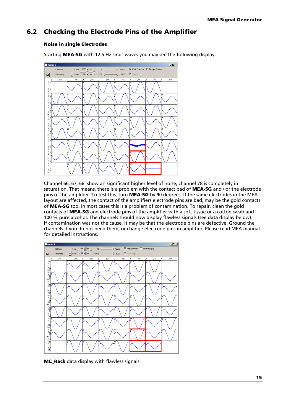 2 checking the electrode pins of the amplifier | Multichannel Systems MEA_Signal_Generator Manual User Manual | Page 19 / 29