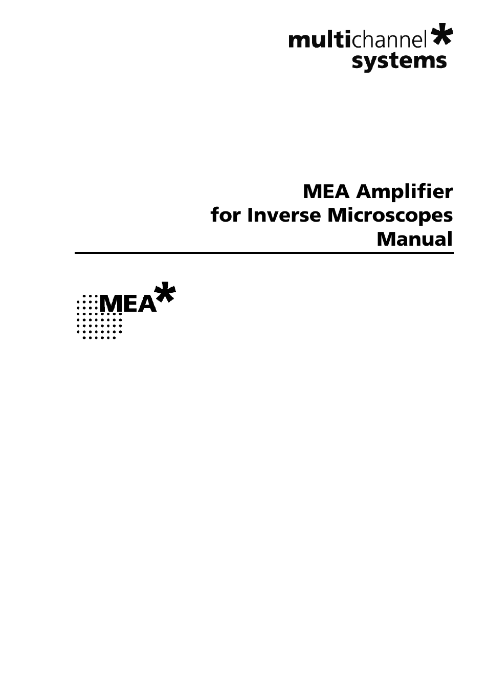 Multichannel Systems MEA1060-Inv Manual User Manual | 35 pages