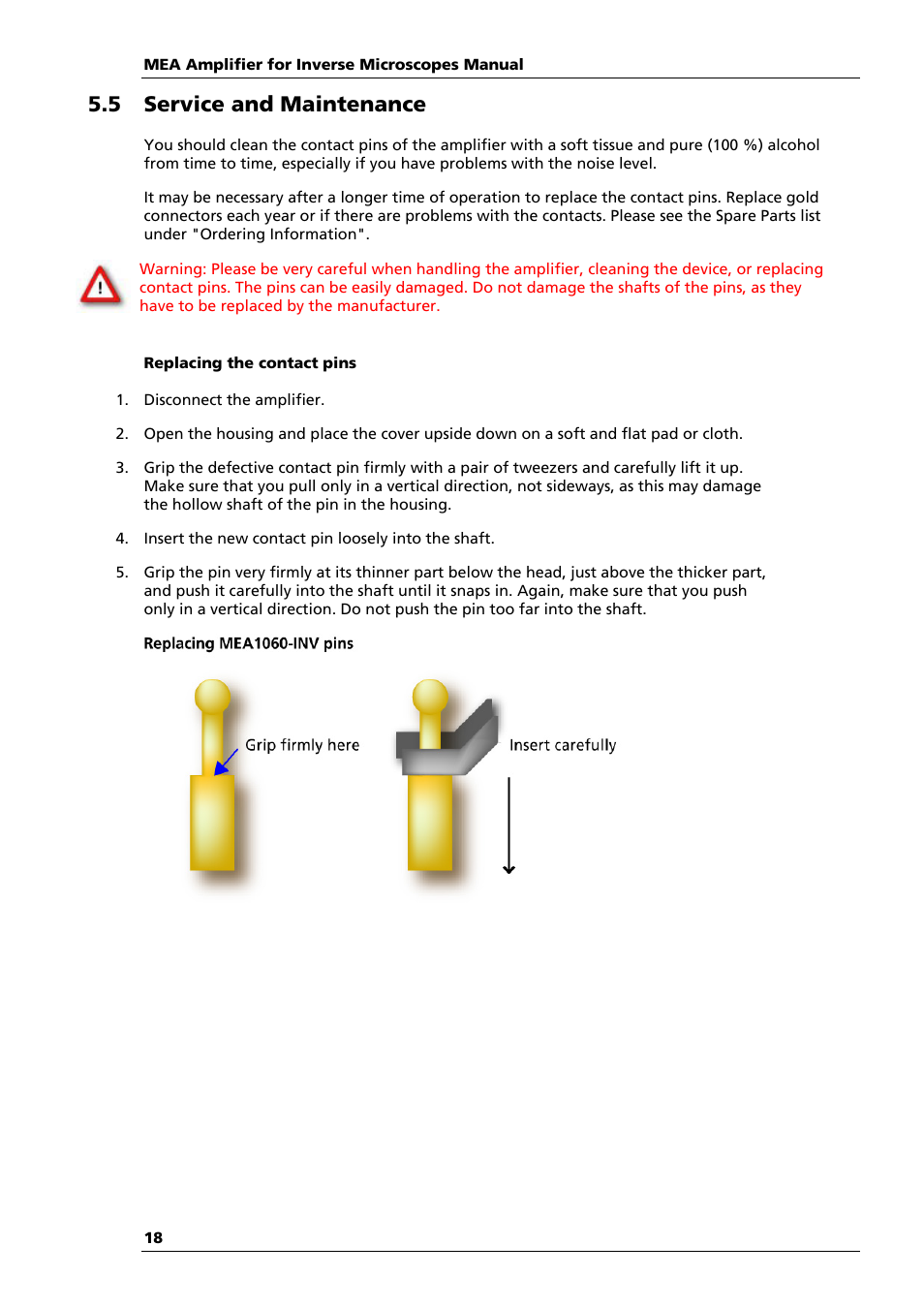 5 service and maintenance | Multichannel Systems MEA1060-Inv Manual User Manual | Page 18 / 35