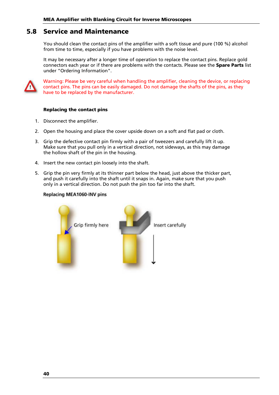 8 service and maintenance | Multichannel Systems MEA1060-Inv-BC Manual User Manual | Page 44 / 64