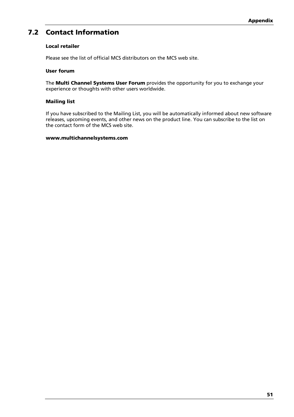 2 contact information | Multichannel Systems MEA1060-Inv-BC Manual User Manual | Page 55 / 64