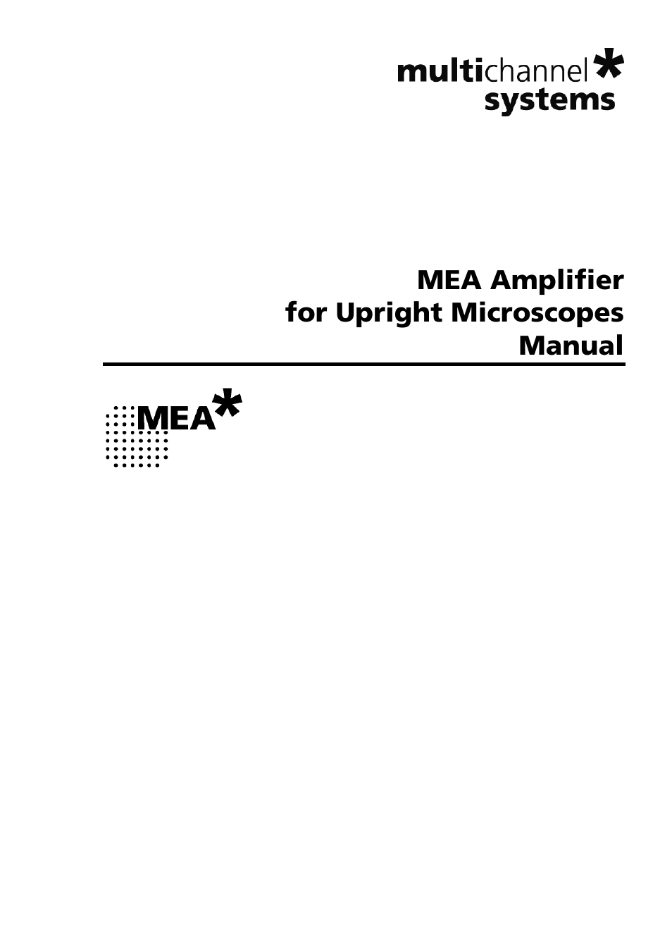Multichannel Systems MEA1060-Up Manual User Manual | 36 pages