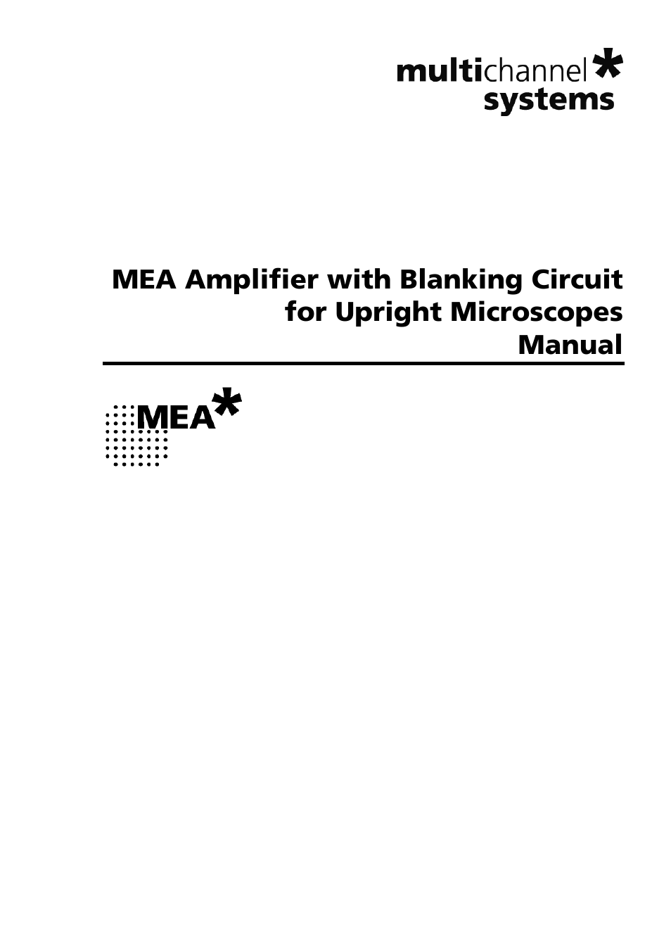 Multichannel Systems MEA1060-Up-BC Manual User Manual | 64 pages