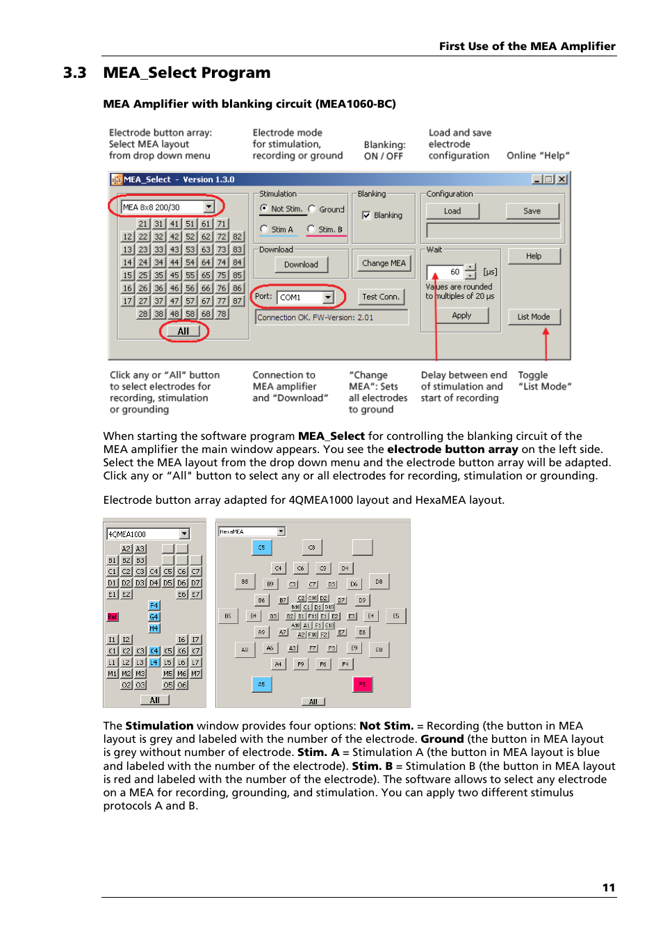 3 mea_select program | Multichannel Systems MEA1060-Up-BC Manual User Manual | Page 11 / 64