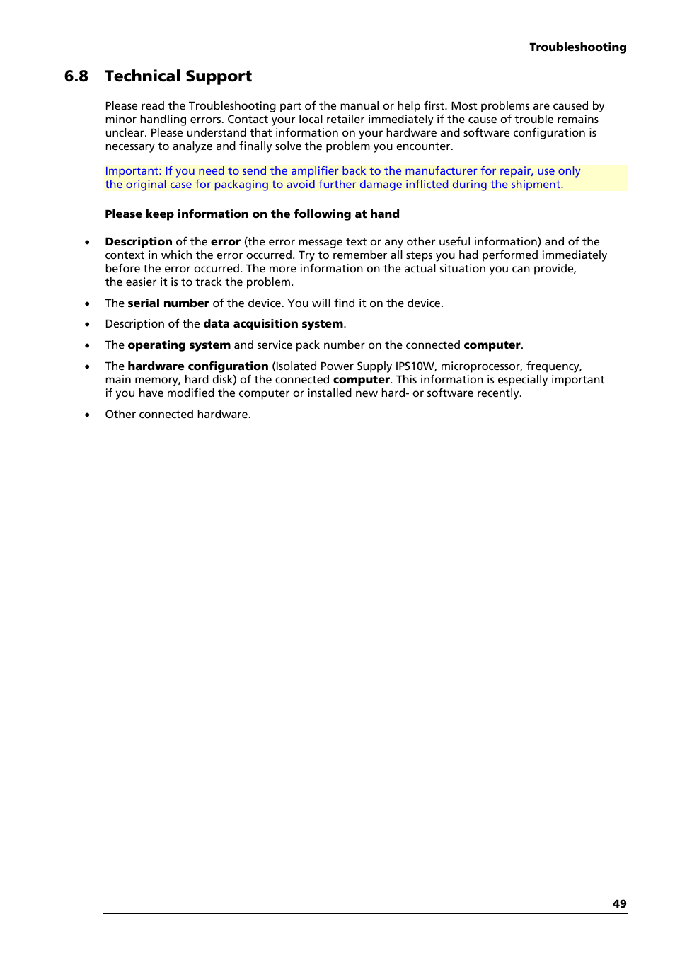 8 technical support | Multichannel Systems MEA1060-Up-BC Manual User Manual | Page 49 / 64