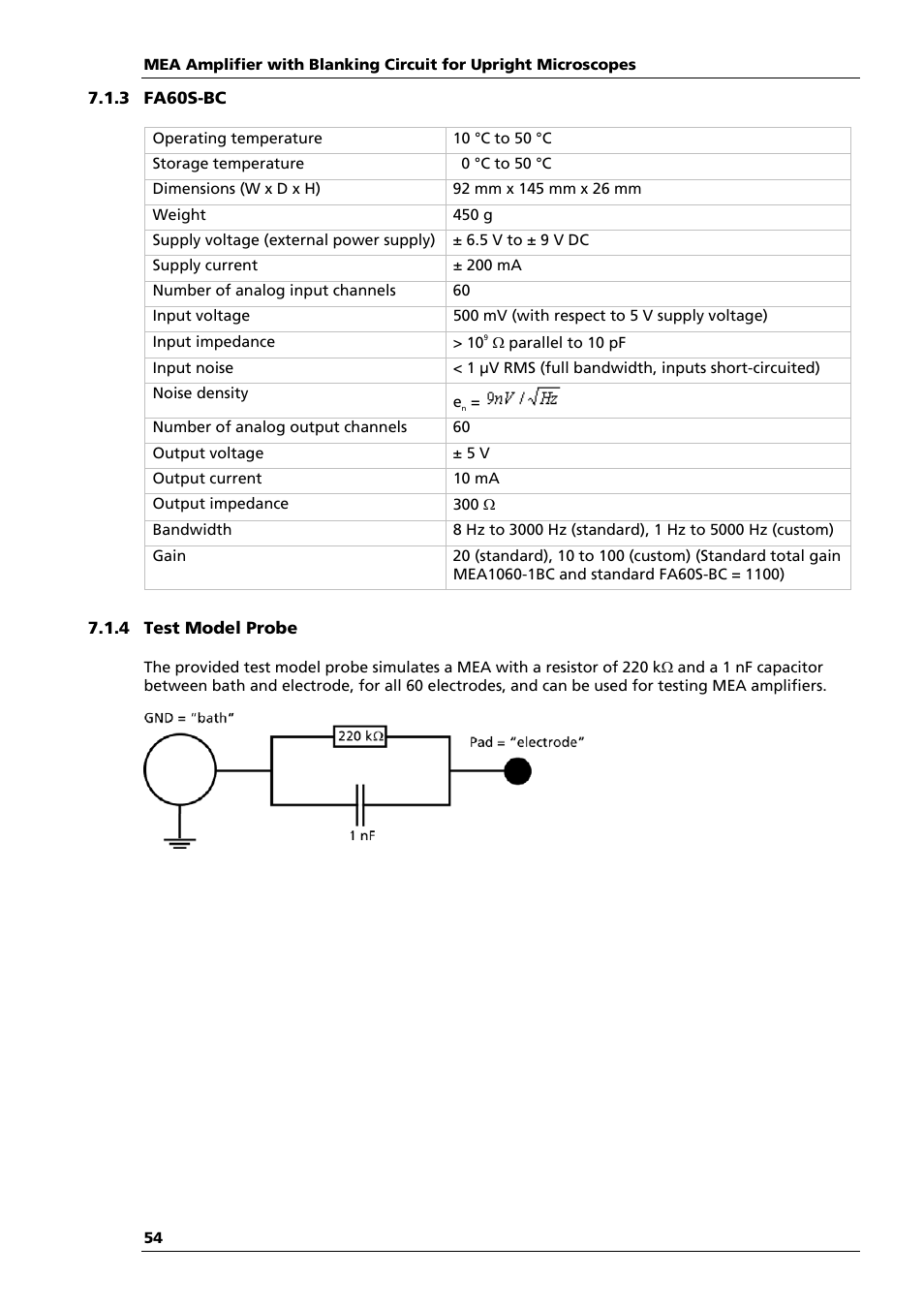 Multichannel Systems MEA1060-Up-BC Manual User Manual | Page 54 / 64