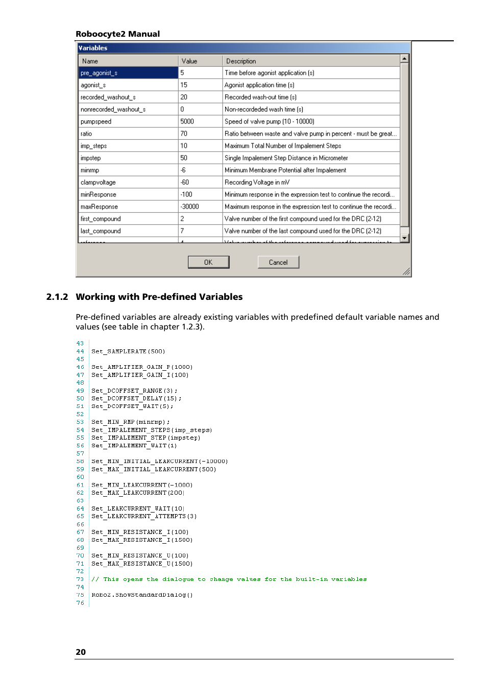 Multichannel Systems Roboocyte2 Scripting Manual User Manual | Page 20 / 36