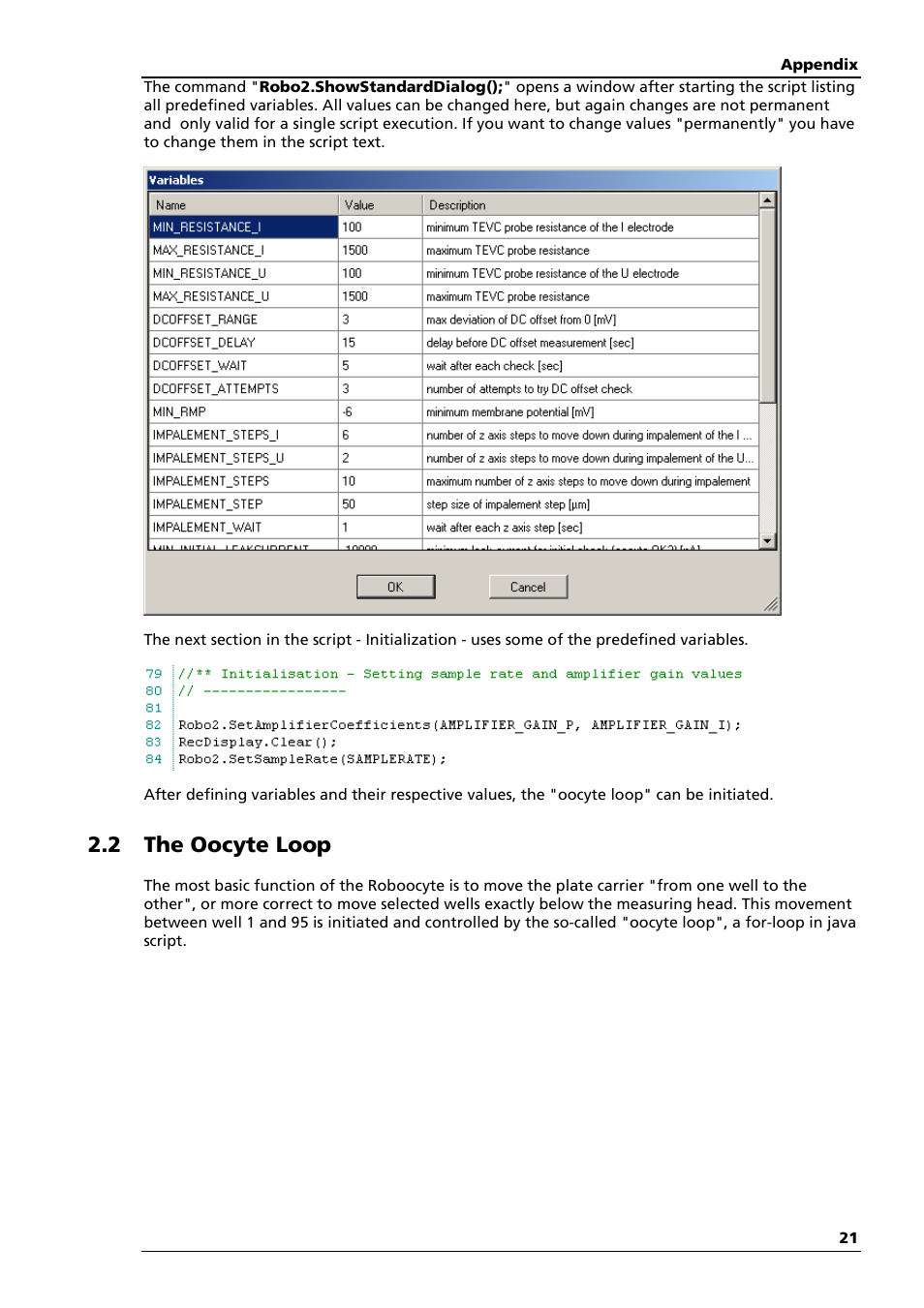 2 the oocyte loop | Multichannel Systems Roboocyte2 Scripting Manual User Manual | Page 21 / 36